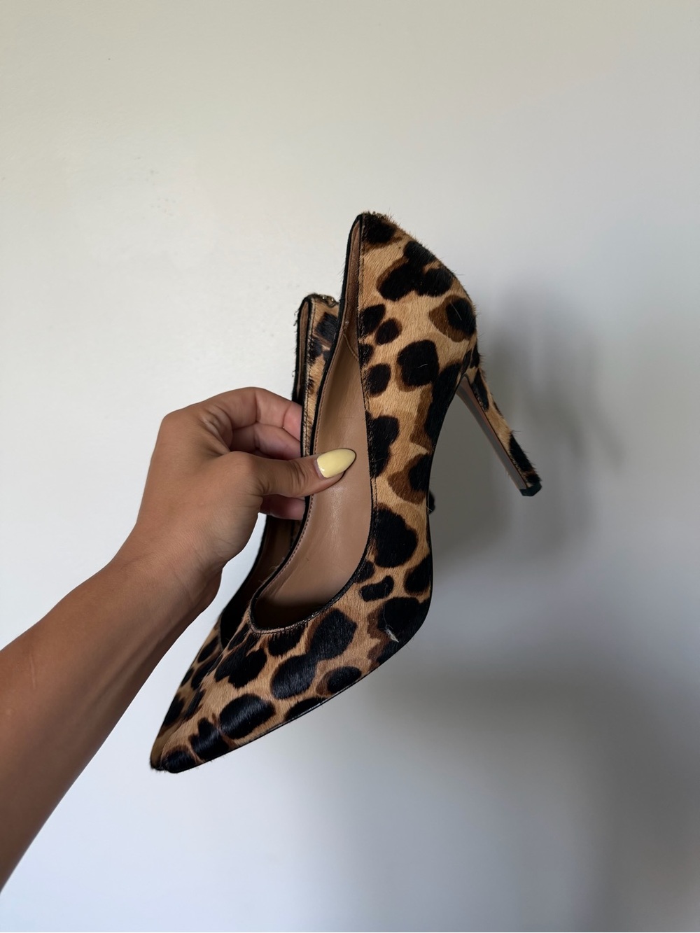 Sam Edelman Leopard Print Calf Hair Pointed Toe Pumps Size 7 - Picture 3 of 7